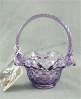 Fenton Glass Violet Laced Edge Basket