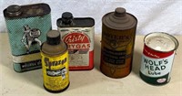 5 pcs - Vintage & Antique oil cans