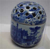 Antique Ironstone Flow Blue Victoria Ware Vase w/