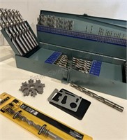 Drill Bits Tools in Metal Box