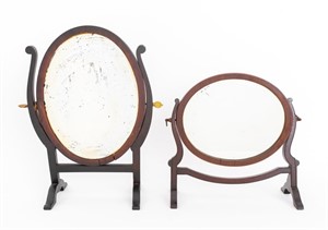 American Mahogany Table Mirrors, 19th C, 2