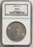 1898O Morgan Silver Dollar NGC MS64