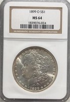 1899O Morgan Silver Dollar NGC MS64