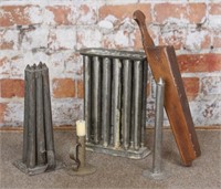 Antique Primitive Candle Molds and related items,