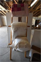 Blanket Ladder With Quilts and Pillows