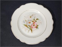 HAND PAINTED FLORAL BREAD & BUTTER PLATE W/...