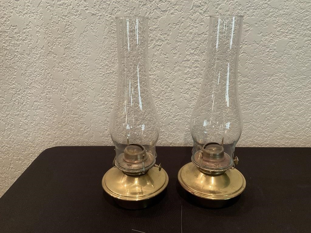 Pair of Eagle Night Stand Oil Lamps!