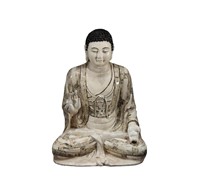 Painted Buddha sitting statue before Qing Dynasty