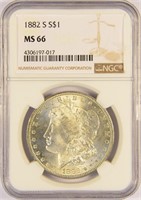 A 3rd Certified 1882-S Morgan Dollar,