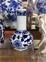 Small blue and white vase