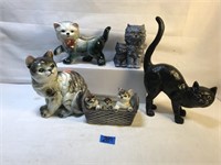 Vintage Lot of Ceramic/Porcelain Cat Figures