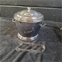 Ice Bucket by Thermos,  Ice Tongs by Rogers - XB