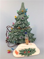 Vintage ceramic Christmas tree lamp