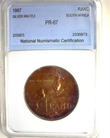 1967 Rand NNC PR67 S. Africa Silver