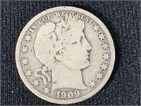 1909-o Barber Half Dollar