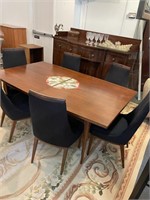 Unusual Danish modern teak dining room set
