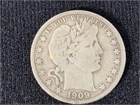 1909-s Barber Half Dollar