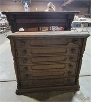 ANTIQUE WOOD J&P COATS SPOOL CABINET