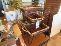 LOT, (4) DISPLAY BASKETS W/STANDS