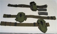 (3) Cartridge belts w/2 magazines for M16 rifle.