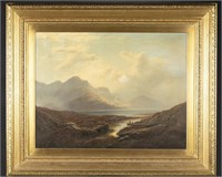 George Blackie Sticks, Scottish landscape, O/C.