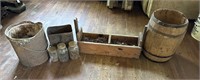 Keg Wood Toolbox Lot of Nails and Fasteners