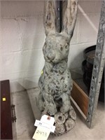 Large Vintage Cement Rabbit Garden Statue