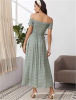 STYLEWORLD XXL SUMMER DRESS GREEN AND WHITE WITH