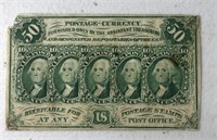 1862 50 Cent Postal Fractional Currency