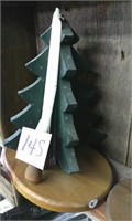 Hand Crafted Wood Christmas Tree w/Candles