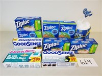 Assorted Ziploc Bags and Trash Bags