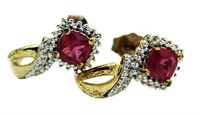 Ruby & Diamond Earrings