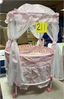 BABY DOLL CANOPY BED ON WHEELS