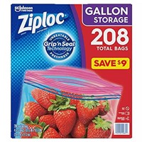Ziploc Easy Open Tabs Storage Gallon Bags, 52 ct