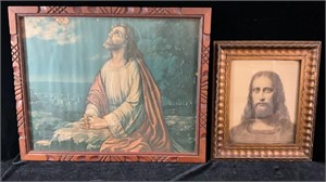 2 Vintage Pictures of Jesus, Religious Art