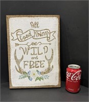 Wild & Free Burlap Print/Wall Hanging