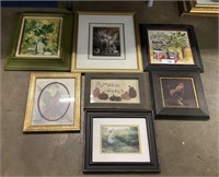 7pc Nice Framed Country Style Art Prints.