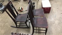PAIR OF DINING CHAIRS & GRANDMOTHERS ROCKING CHAIR