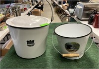 Enamelware pot and Bucket