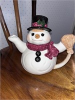 Hand Painted Ceramic Snowman Teapot