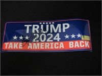 DONALD TRUMP SIGNED CAMPAIGN STICKER COA