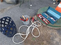 Lot tools, good set of jumper cables, toolbox and