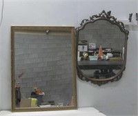 Two Framed Mirrors Largest 33"x 42.5"