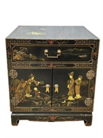 Asian Black Lacquer Cabinet