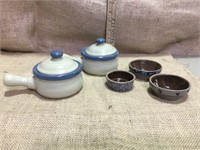 Vintage bowl set, Set of 2 soup crocks