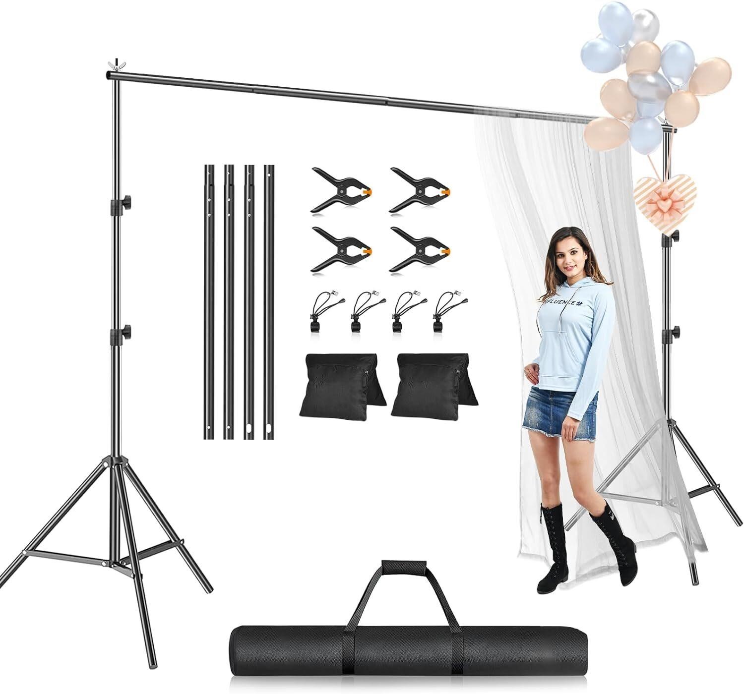 EMART Photo Backdrop Stand Kit  7.8 x 10 ft H X W