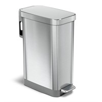 N4753  Glad Stainless Steel Slim 12 Gallon Trash C