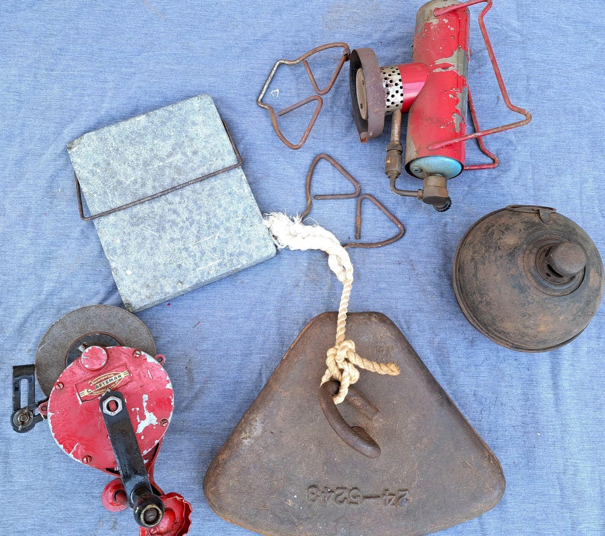 GRINDER RED TORCH HEATER HEAVY TRIANGLE WEIGHT LOT