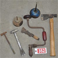 Antique tools incl. hatchet