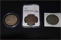 Liberty Seated and Trade Silver Dollars